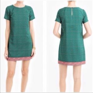 NWT J. Crew green floral shift dress